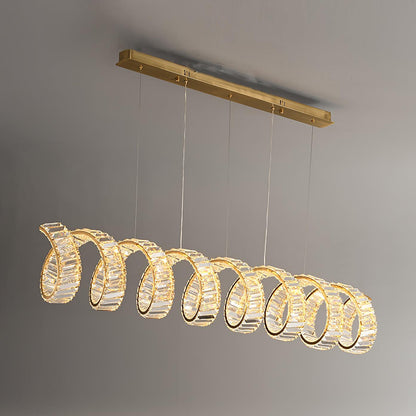 Modern Curved LED Chandelier - Dimmable, Energy Efficient Lighting