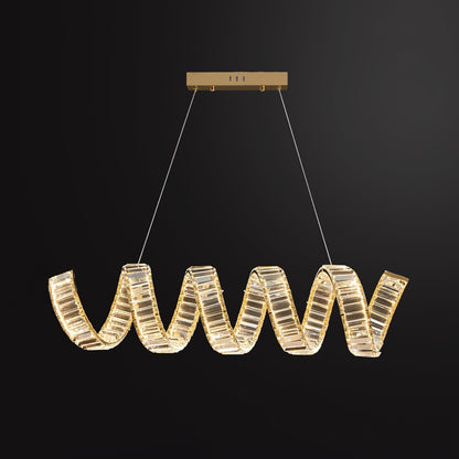 Modern Curved LED Chandelier - Dimmable, Energy Efficient Lighting