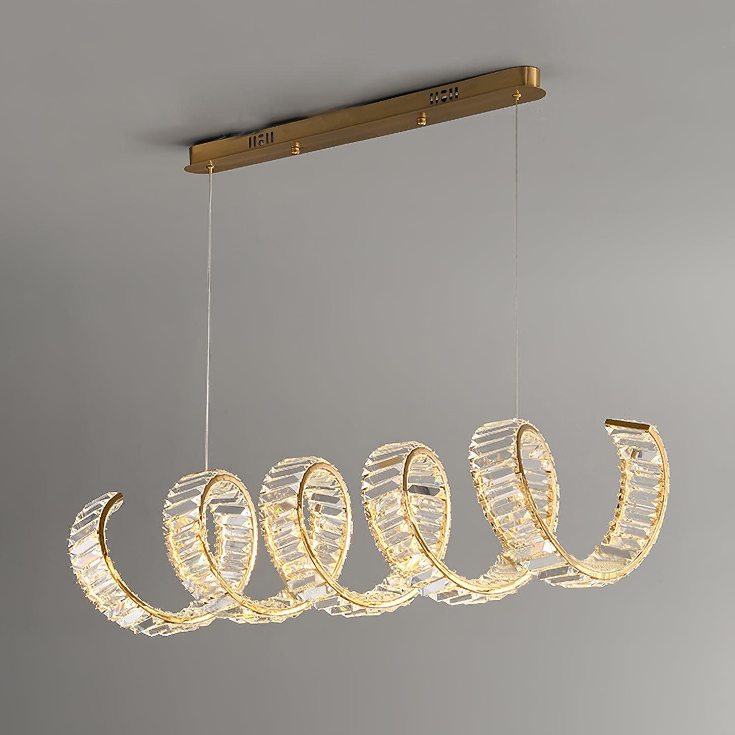 Modern Curved LED Chandelier - Dimmable, Energy Efficient Lighting