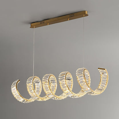 Modern Curved LED Chandelier - Dimmable, Energy Efficient Lighting