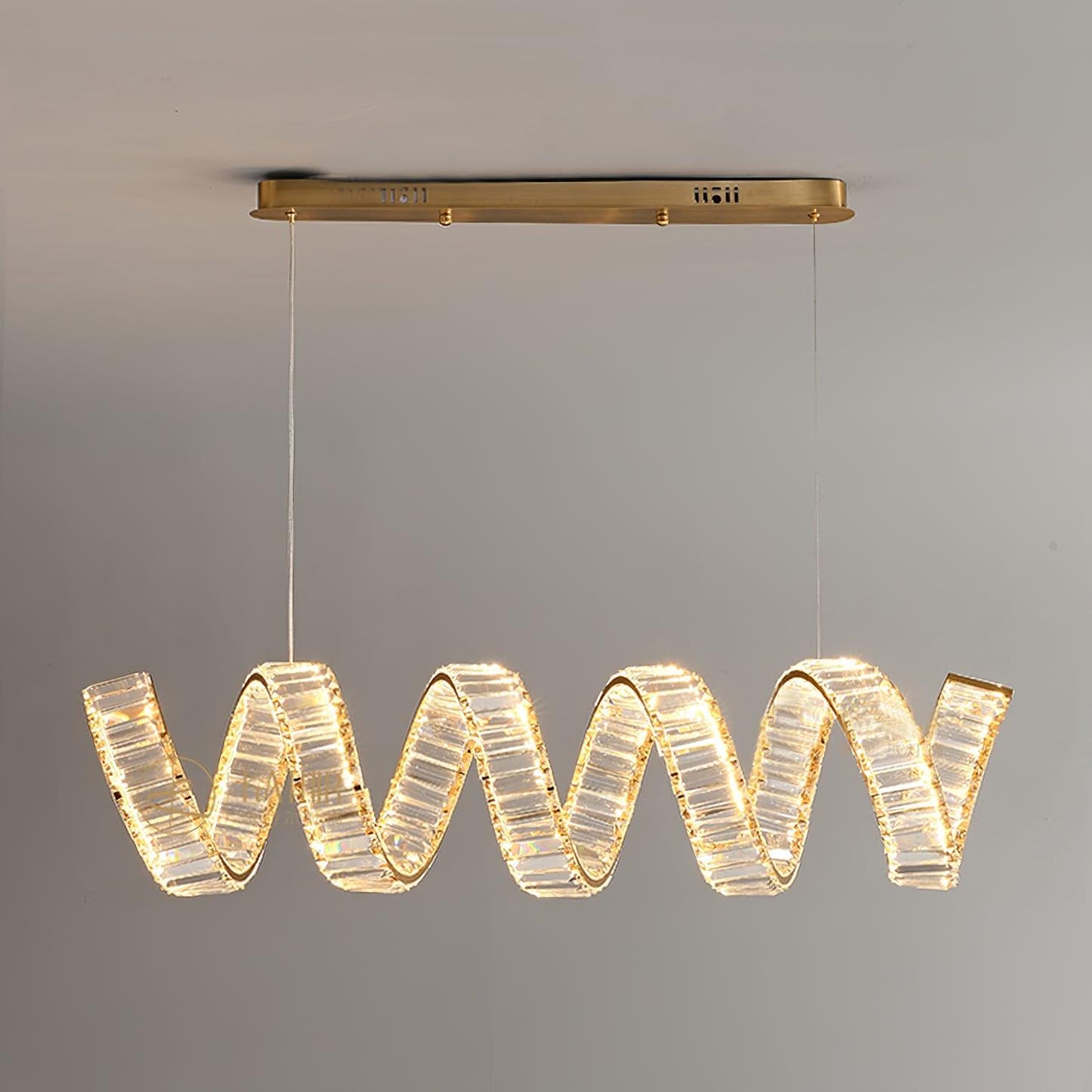 Modern Curved LED Chandelier - Dimmable, Energy Efficient Lighting