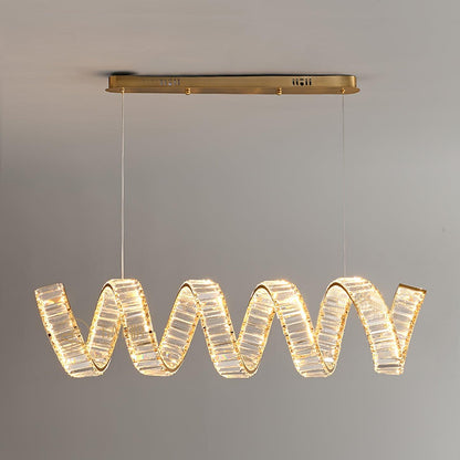 Modern Curved LED Chandelier - Dimmable, Energy Efficient Lighting
