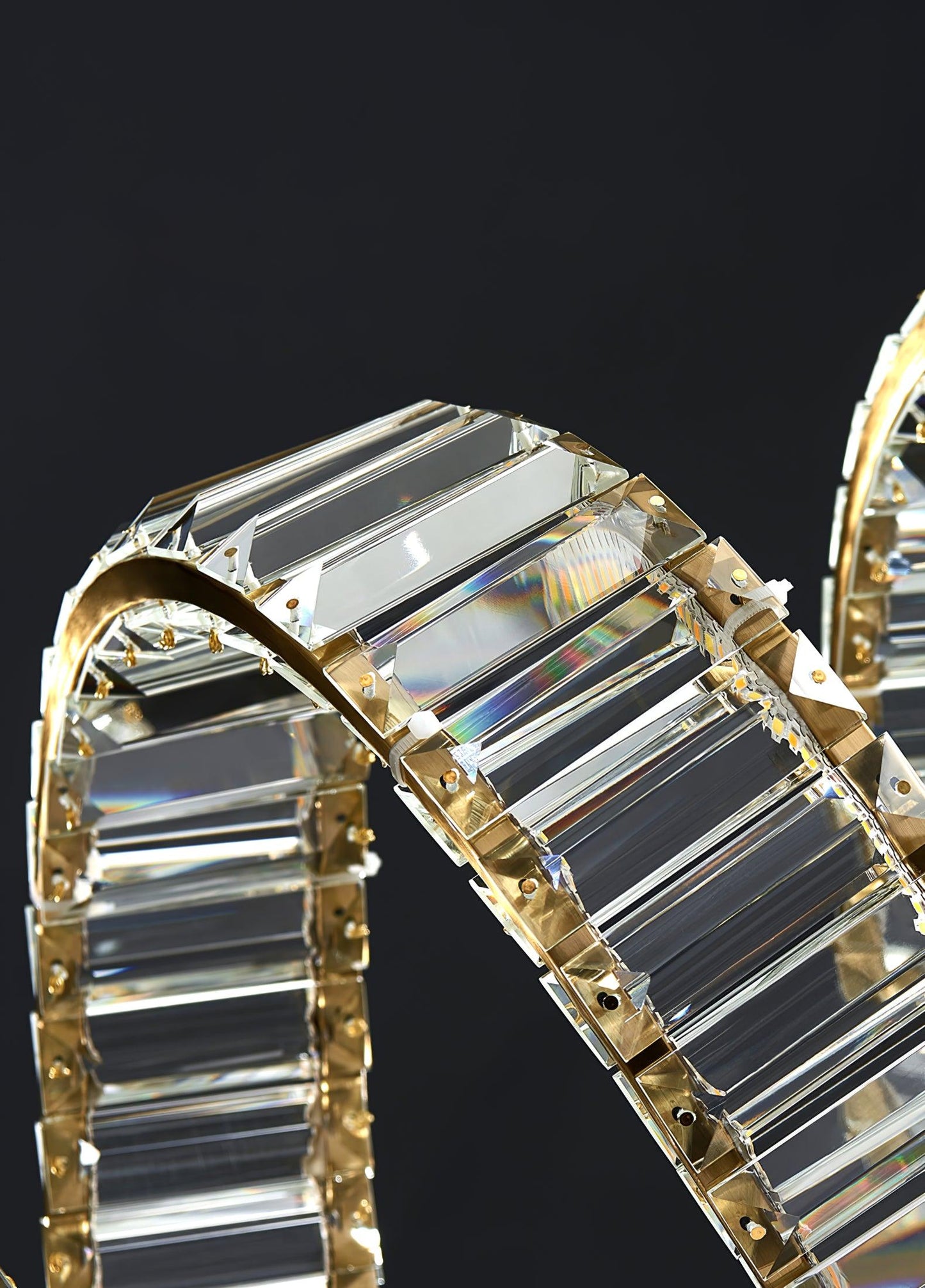 Modern Curved LED Chandelier - Dimmable, Energy Efficient Lighting
