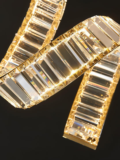 Modern Curved LED Chandelier - Dimmable, Energy Efficient Lighting