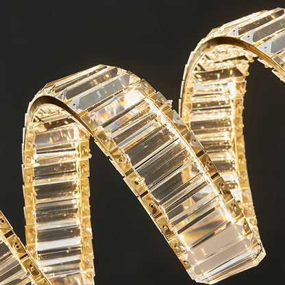 Modern Curved LED Chandelier - Dimmable, Energy Efficient Lighting