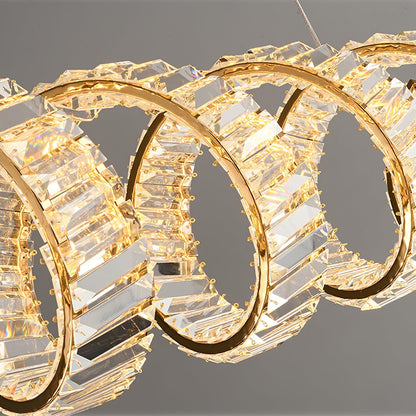 Modern Curved LED Chandelier - Dimmable, Energy Efficient Lighting