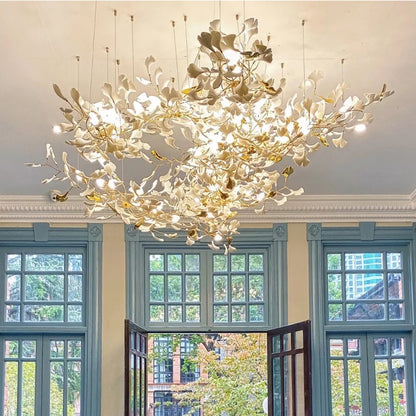 Gingko Leaves Chandelier - Elegant Design with Adjustable Brightness