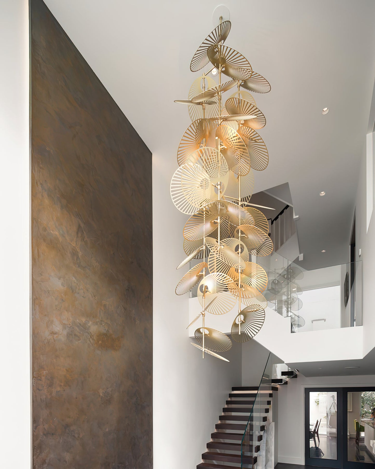 Cattail Leaf Chandelier - Elegant Design with Adjustable Height & Warm