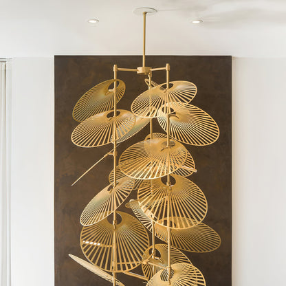 Cattail Leaf Chandelier - Elegant Design with Adjustable Height & Warm