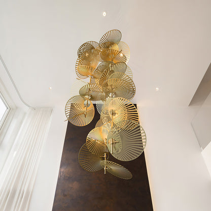 Cattail Leaf Chandelier - Elegant Design with Adjustable Height & Warm