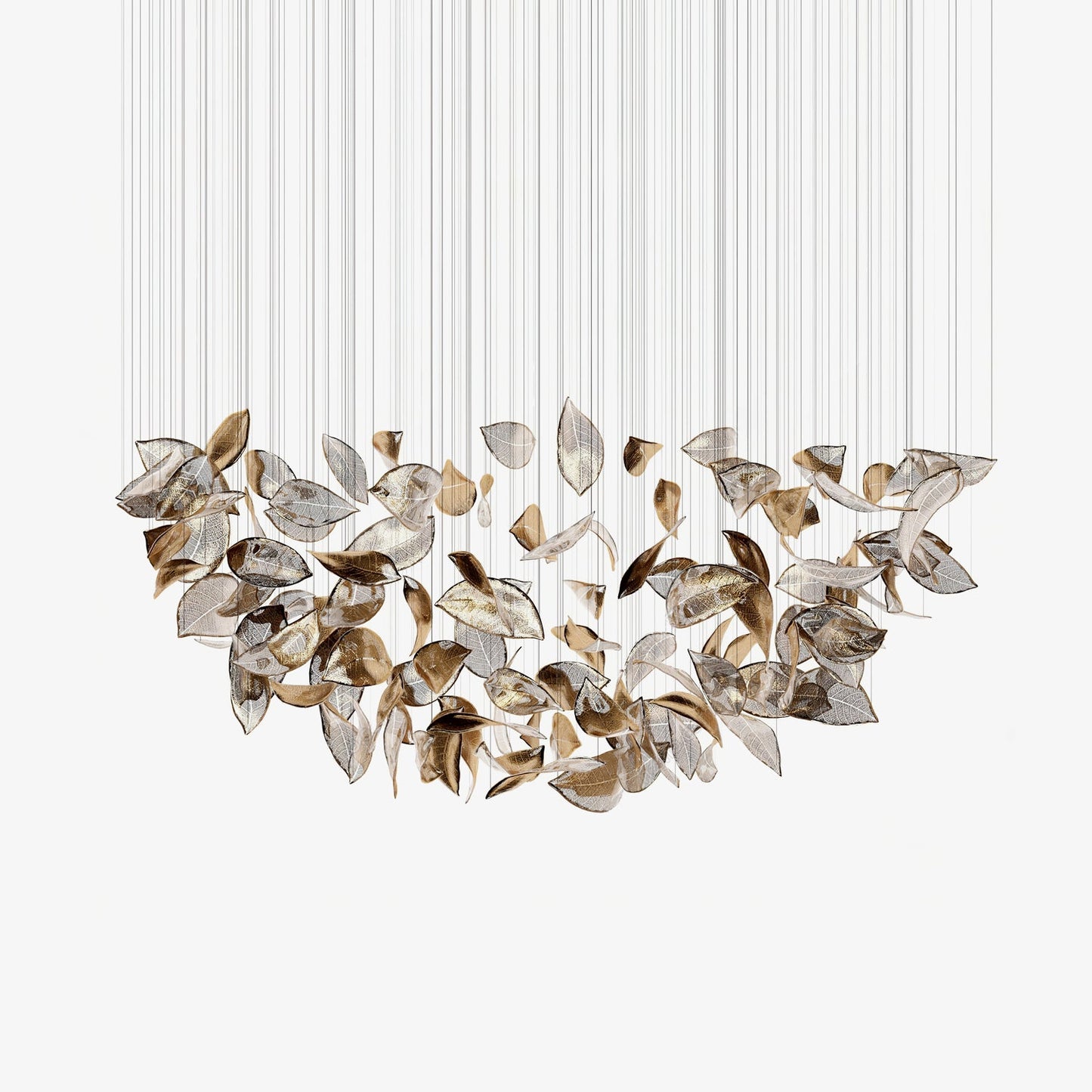 Elegant Shake Leaves Chandelier - Adjustable Height, Energy Efficient