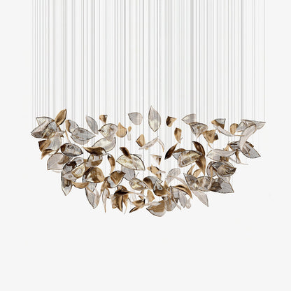 Elegant Shake Leaves Chandelier - Adjustable Height, Energy Efficient