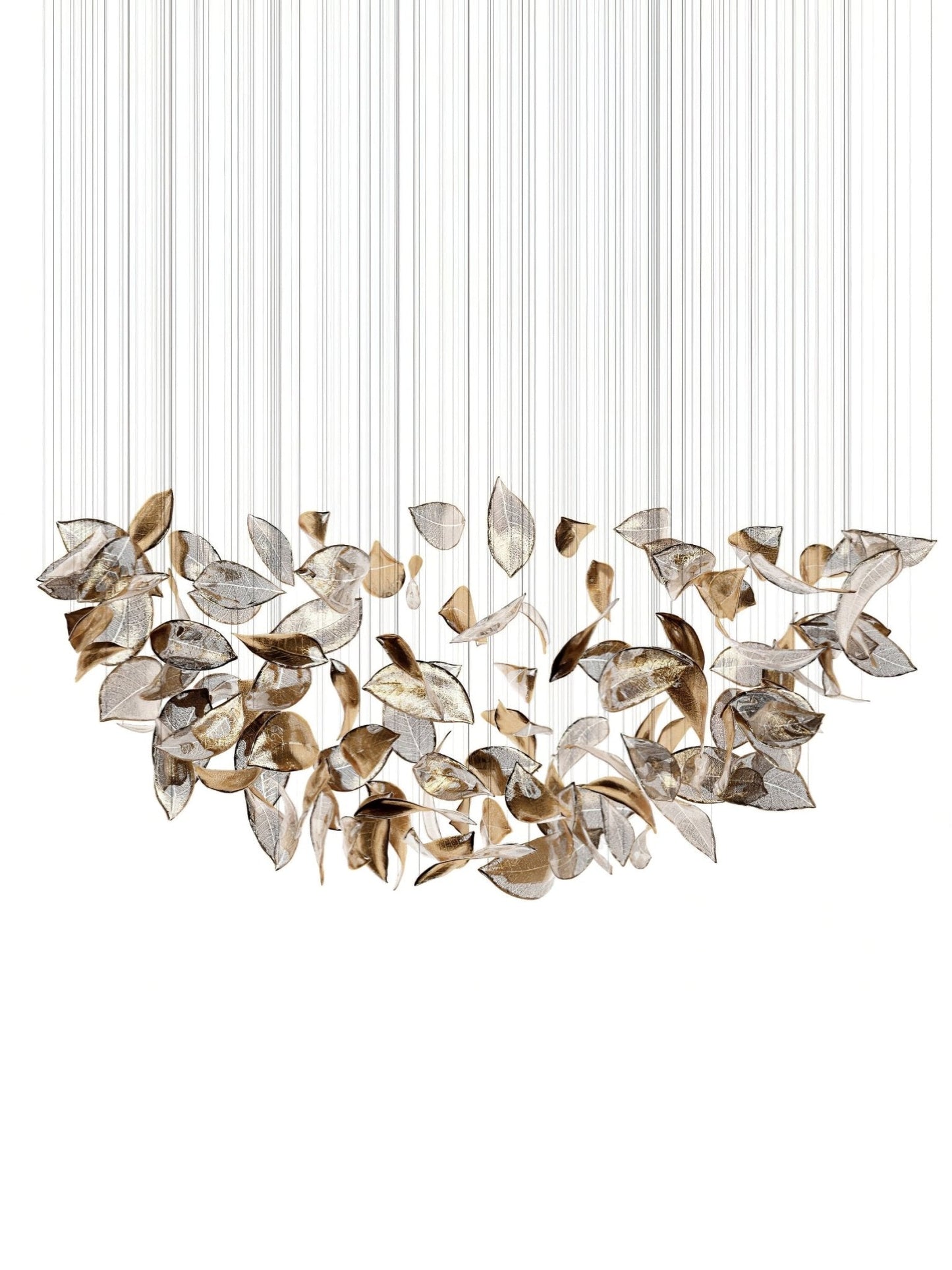 Elegant Shake Leaves Chandelier - Adjustable Height, Energy Efficient