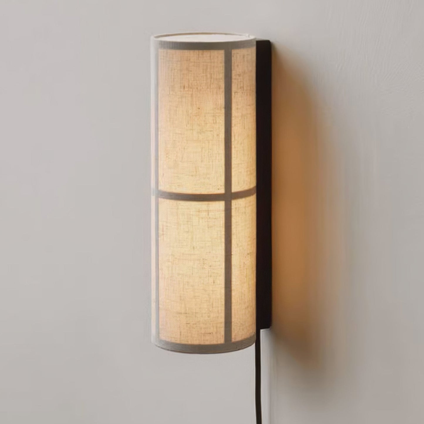 Cylinder Plug-in Wall Lamp with Adjustable Brightness & Modern Design