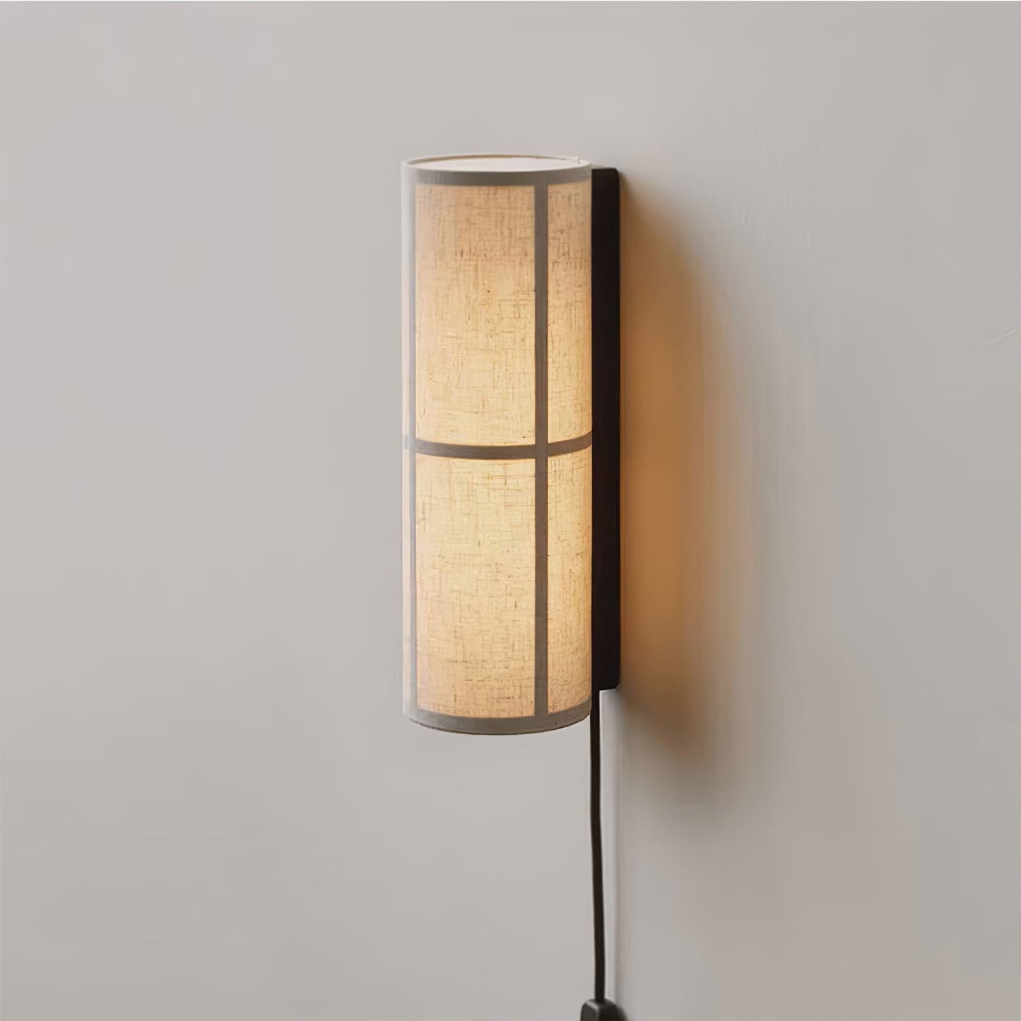 Cylinder Plug-in Wall Lamp with Adjustable Brightness & Modern Design