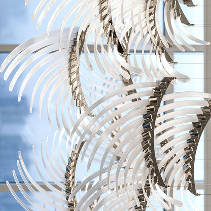 Elegant Bird Feather LED Chandelier with Adjustable Brightness & Moder