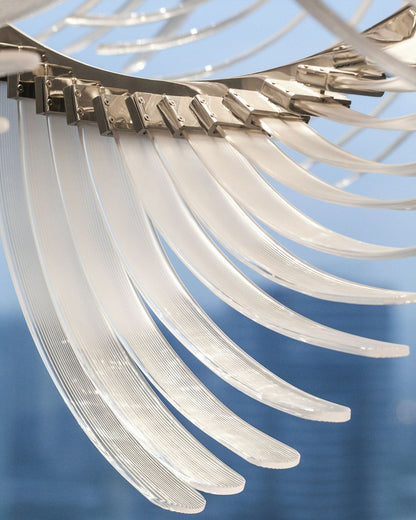 Elegant Bird Feather LED Chandelier with Adjustable Brightness & Moder