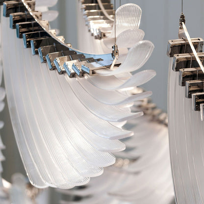 Elegant Bird Feather LED Chandelier with Adjustable Brightness & Moder