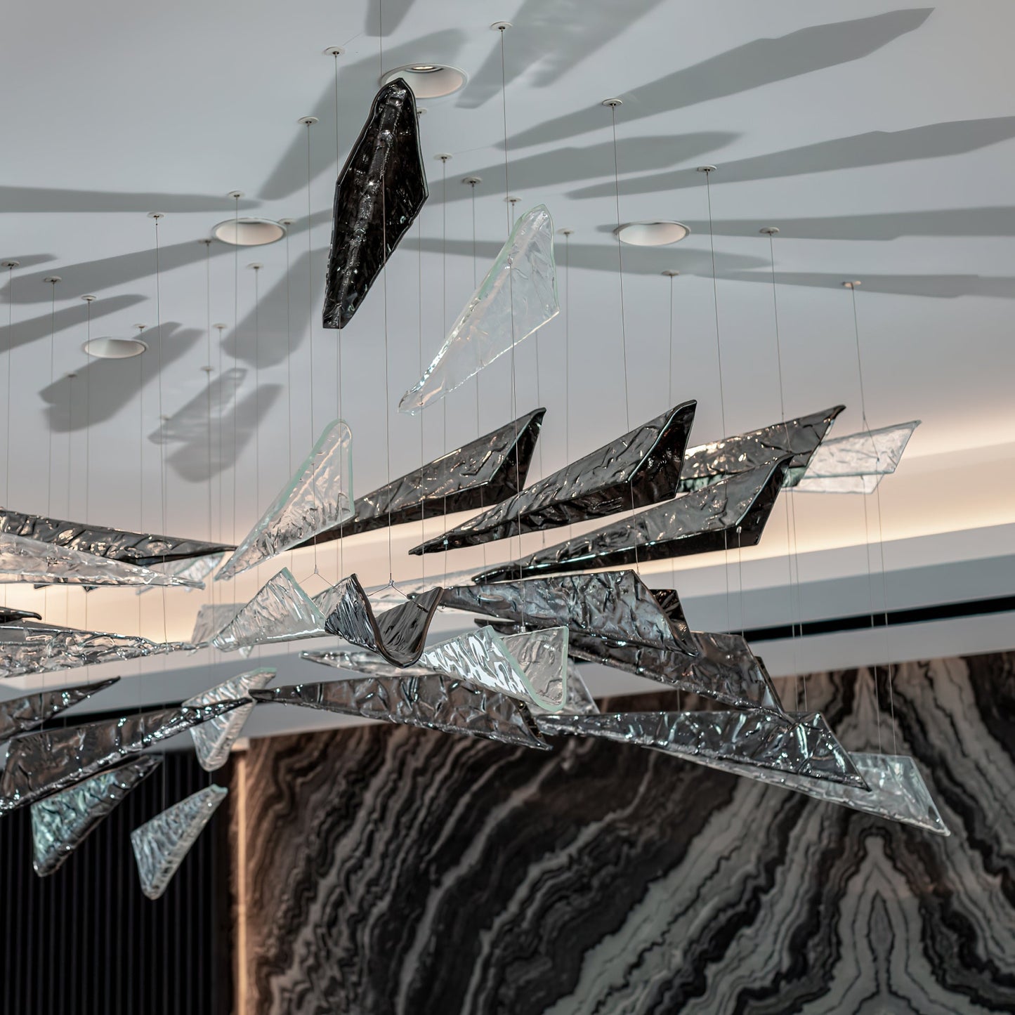 Elegant Breeze Chandelier - Adjustable Height, Energy-Efficient LED Li