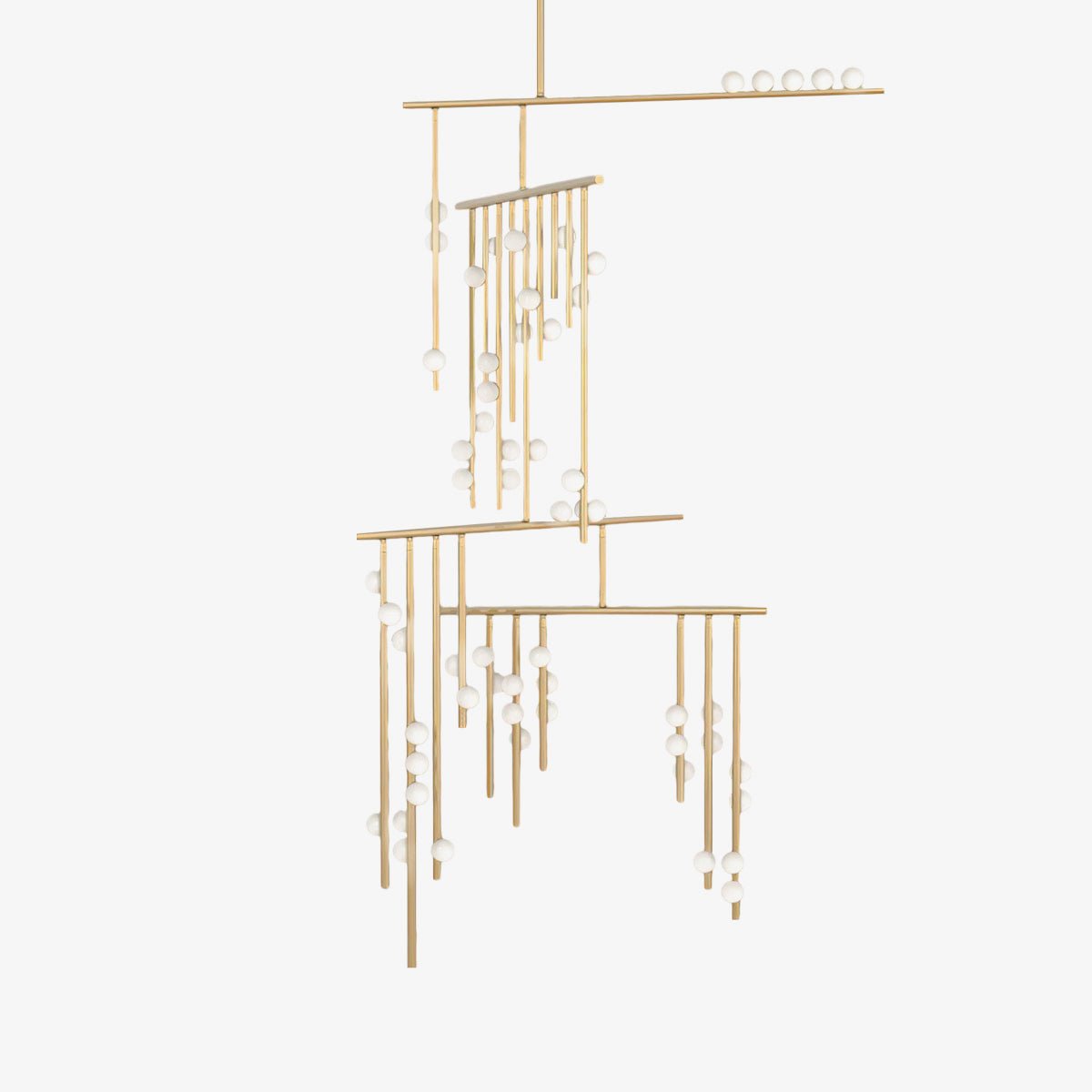 Elegant Brass Glass Drop Chandelier with Adjustable Height & LED Compa