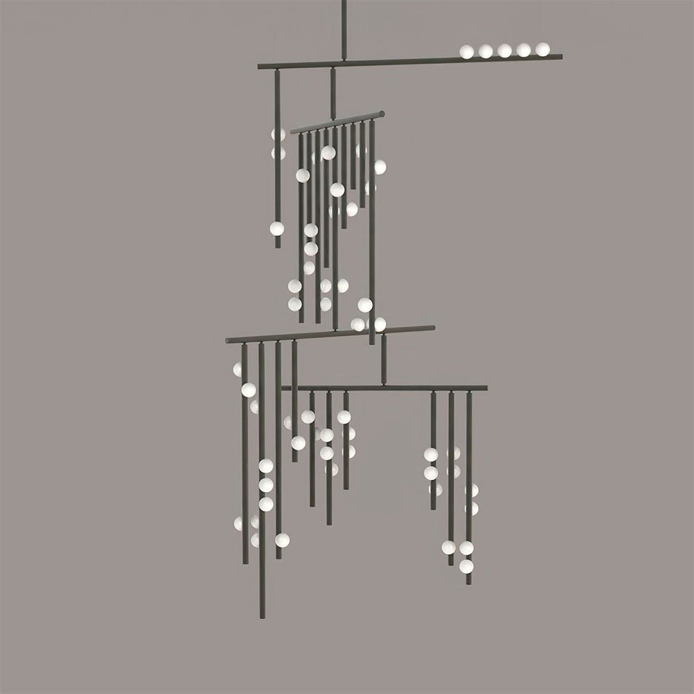 Elegant Brass Glass Drop Chandelier with Adjustable Height & LED Compa