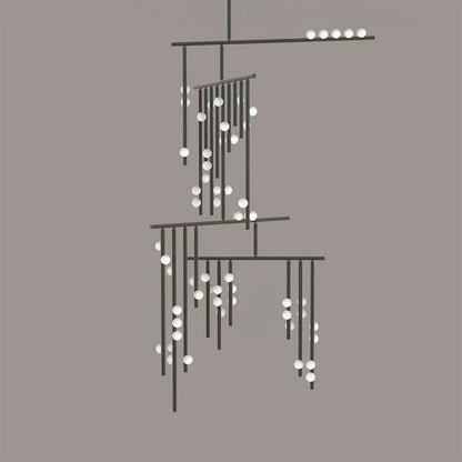 Elegant Brass Glass Drop Chandelier with Adjustable Height & LED Compa