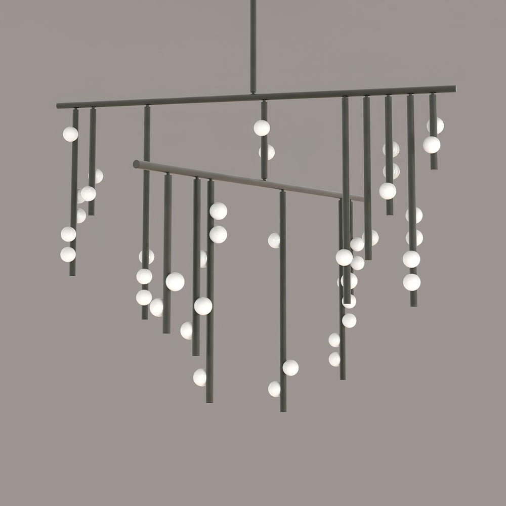 Elegant Brass Glass Drop Chandelier with Adjustable Height & LED Compa