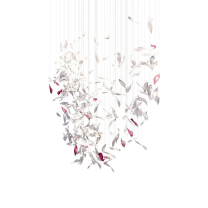 Elegant Flying Glass Feather Chandelier with Adjustable Height & LED L
