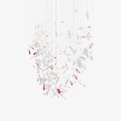 Elegant Flying Glass Feather Chandelier with Adjustable Height & LED L