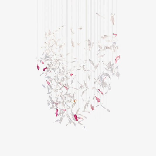 Elegant Flying Glass Feather Chandelier with Adjustable Height & LED L