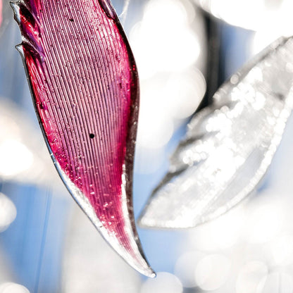 Elegant Flying Glass Feather Chandelier with Adjustable Height & LED L
