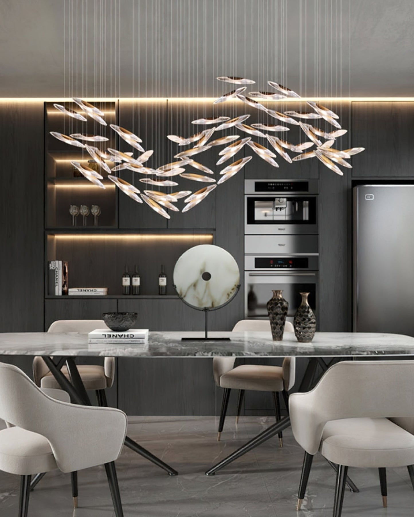 Elegant Moonlight Whispers Chandelier with Adjustable Brightness & Cry