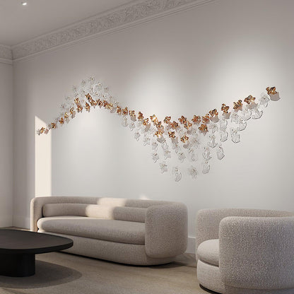 Tidal Art Glass Pendant Lamp - Handcrafted, Adjustable Brightness