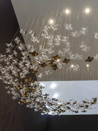 Tidal Art Glass Chandelier - Elegant Design with Dimmable LED Lights