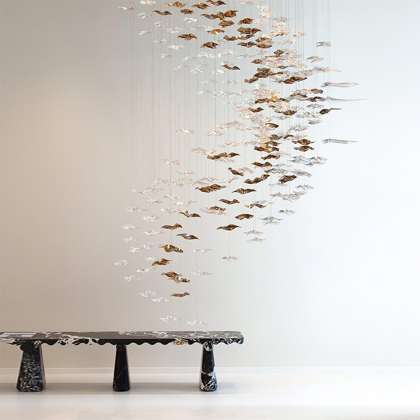 Tidal Art Glass Pendant Lamp - Handcrafted, Adjustable Brightness