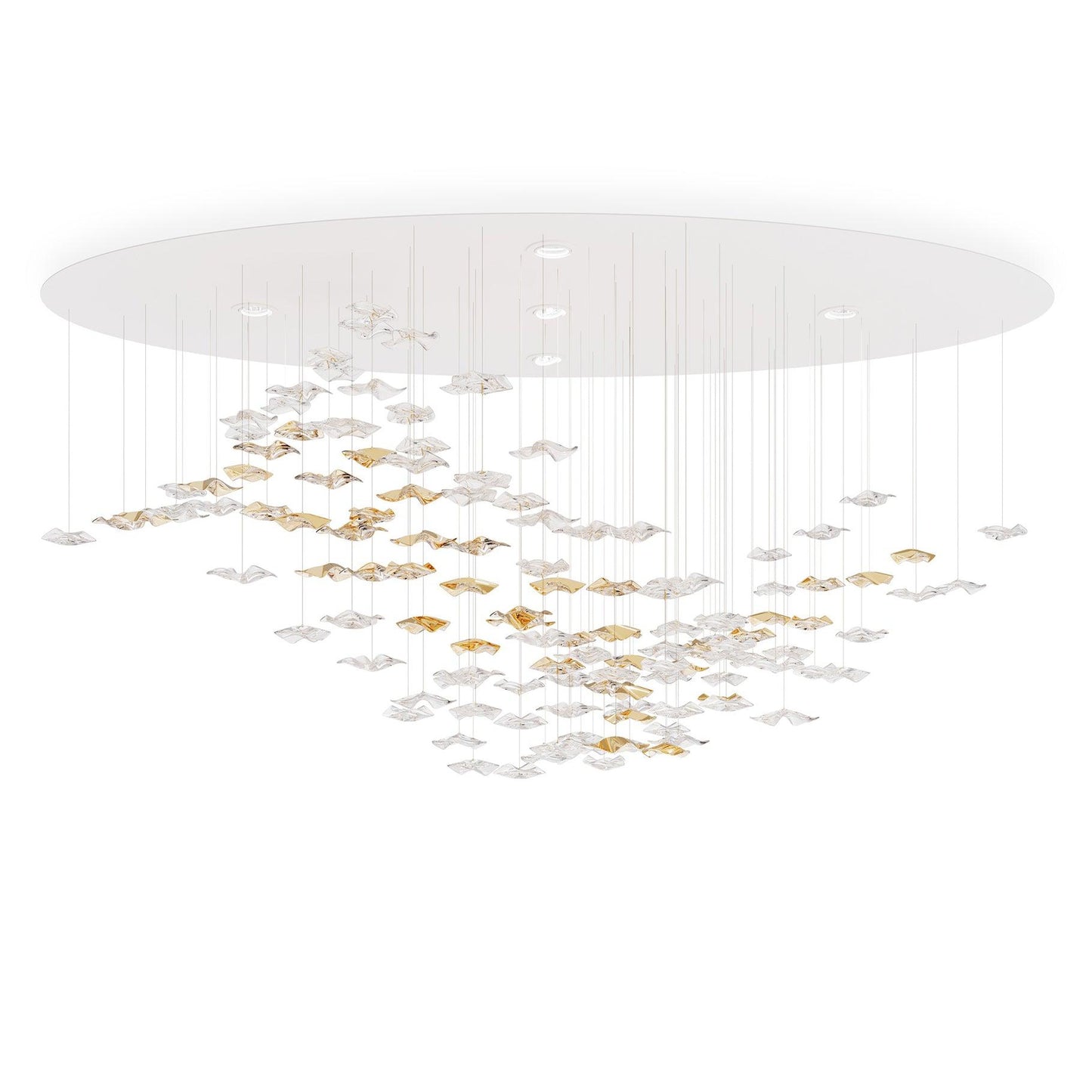 Tidal Art Glass Chandelier - Elegant Design with Dimmable LED Lights
