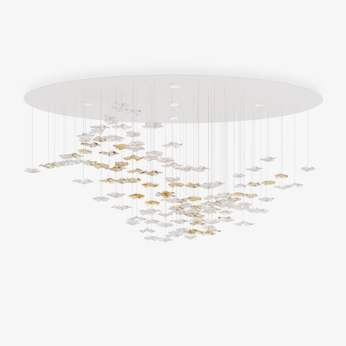 Tidal Art Glass Chandelier - Elegant Design with Dimmable LED Lights