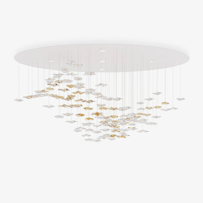 Tidal Art Glass Chandelier - Elegant Design with Dimmable LED Lights
