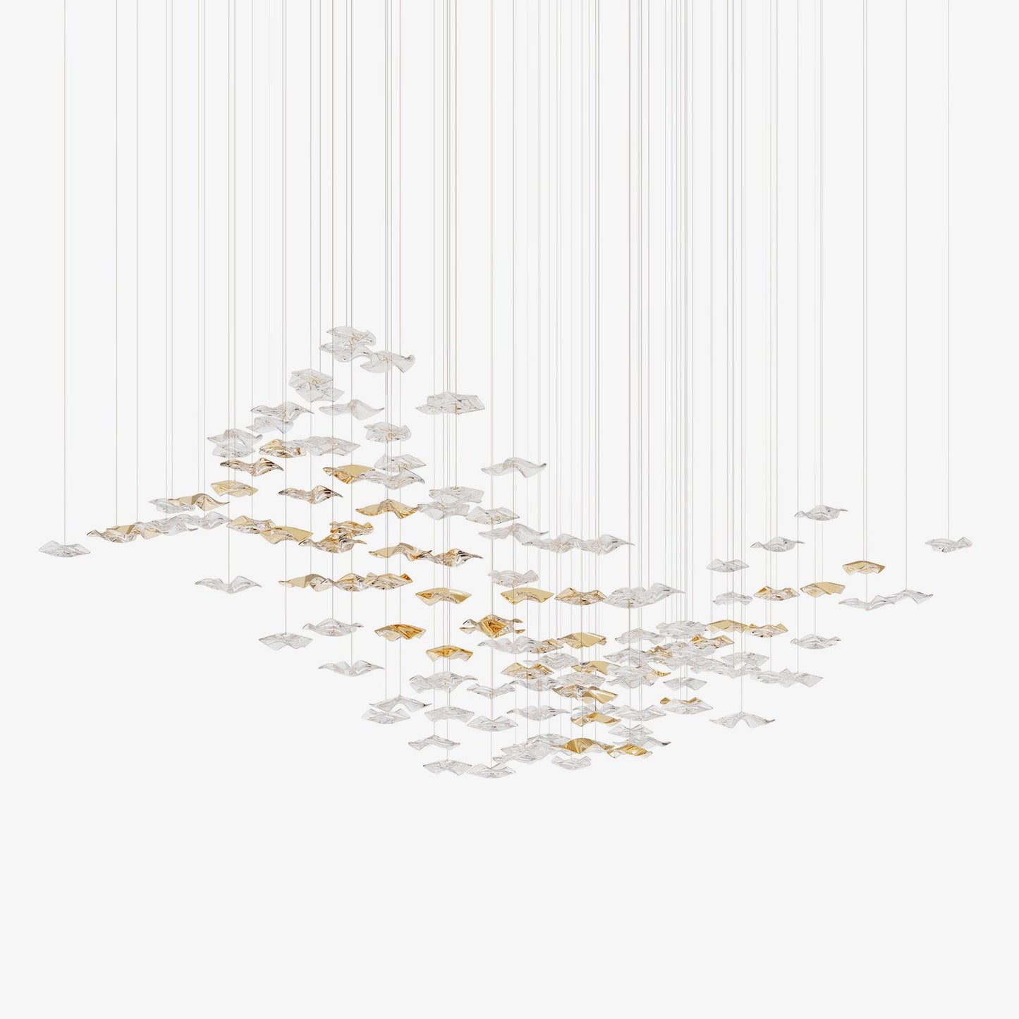 Tidal Art Glass Chandelier - Elegant Design with Dimmable LED Lights
