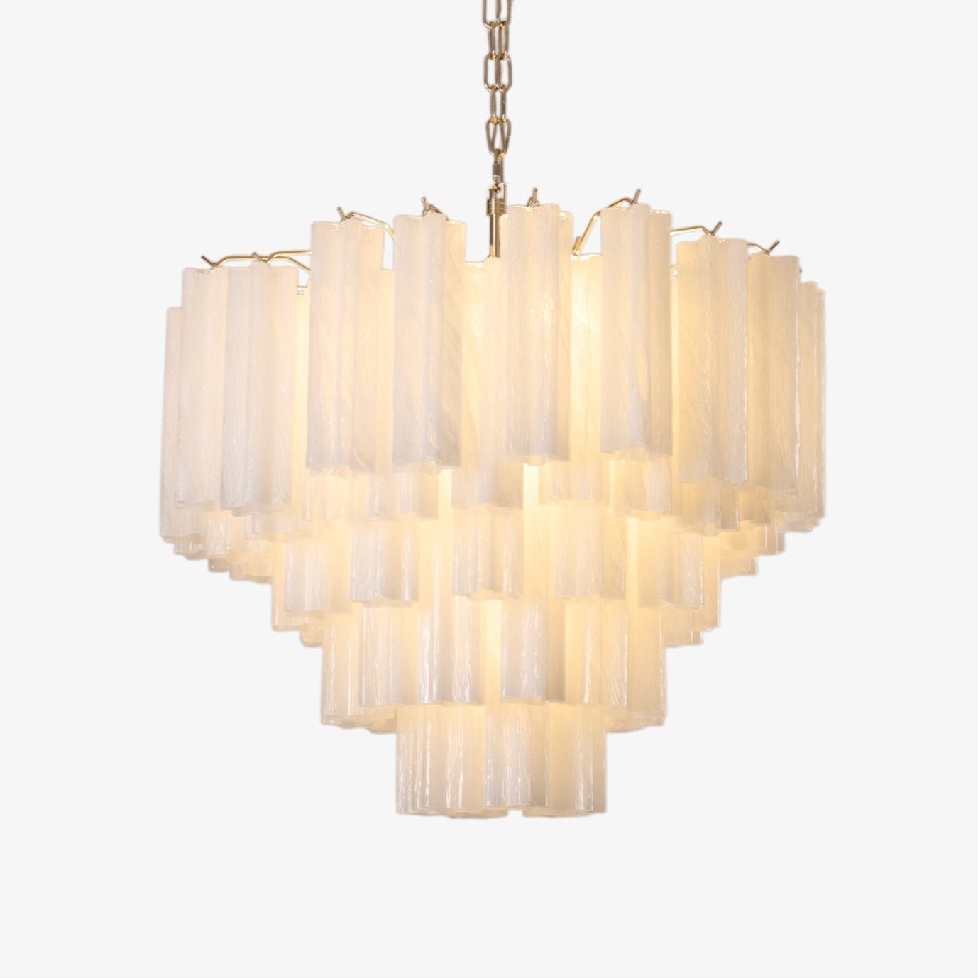 Frosted Glass Cascade Chandelier - Elegant Design & Adjustable Height