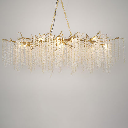 Shiro Noda Crystal Chandelier - Elegant Design with Adjustable Height