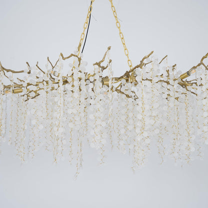 Shiro Noda Crystal Chandelier - Elegant Design with Adjustable Height