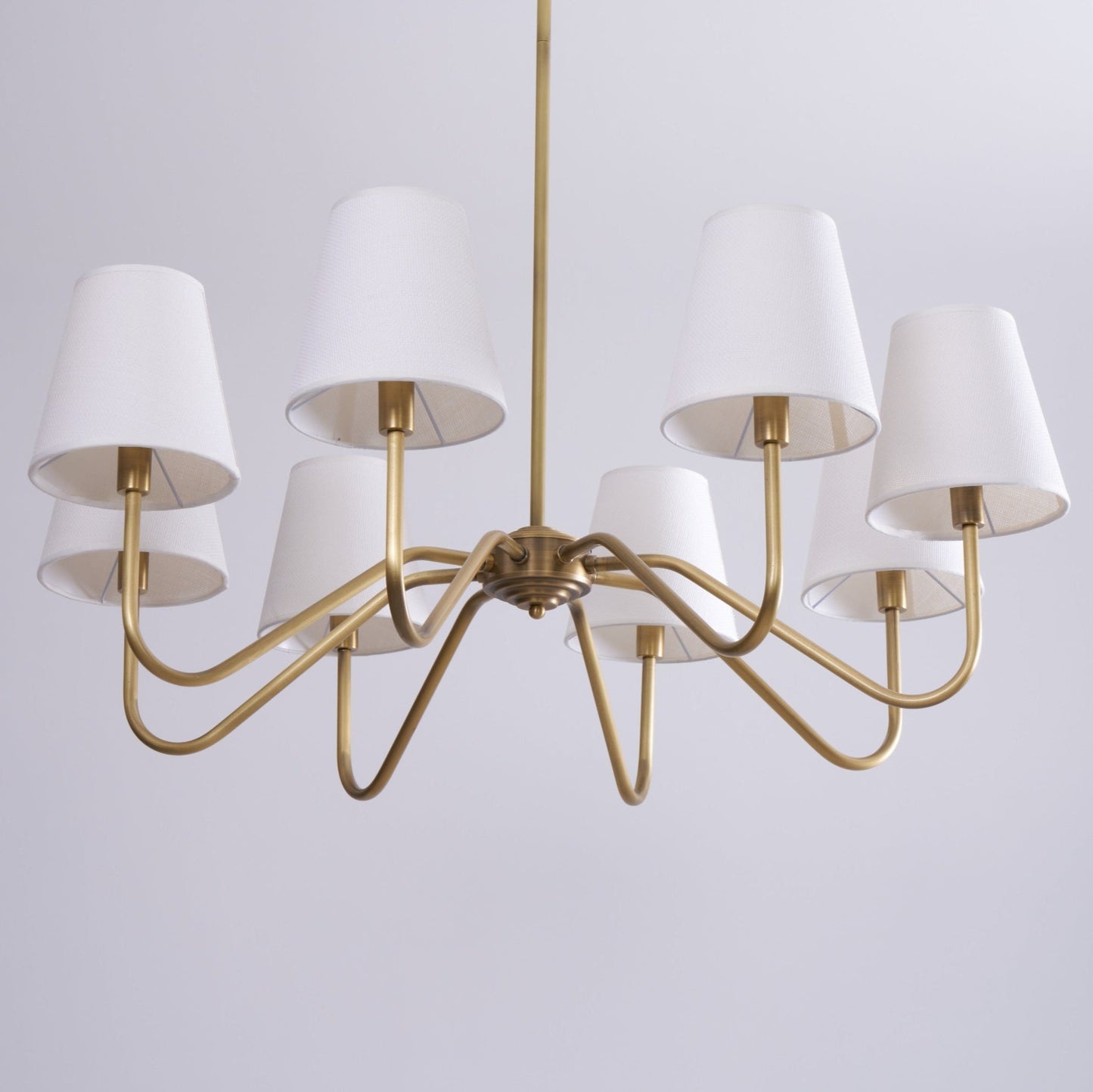 Opaluxe Brass Chandelier - Elegant Design with Adjustable Height & LED