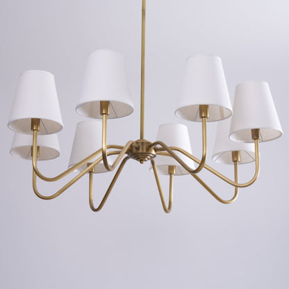 Opaluxe Brass Chandelier - Elegant Design with Adjustable Height & LED