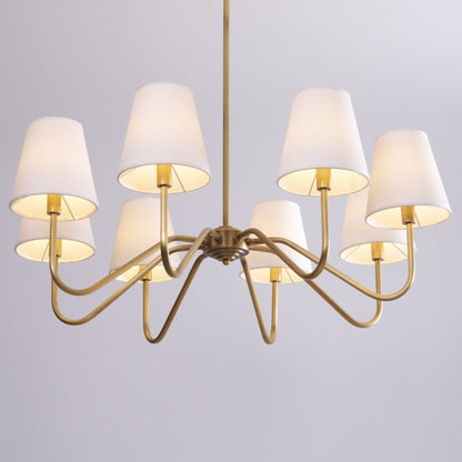 Opaluxe Brass Chandelier - Elegant Design with Adjustable Height & LED