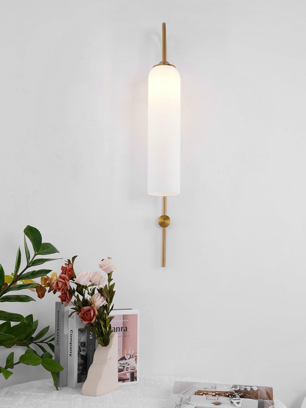Sleek Modern Glass Wall Lamp with Adjustable Brightness & Energy Effic