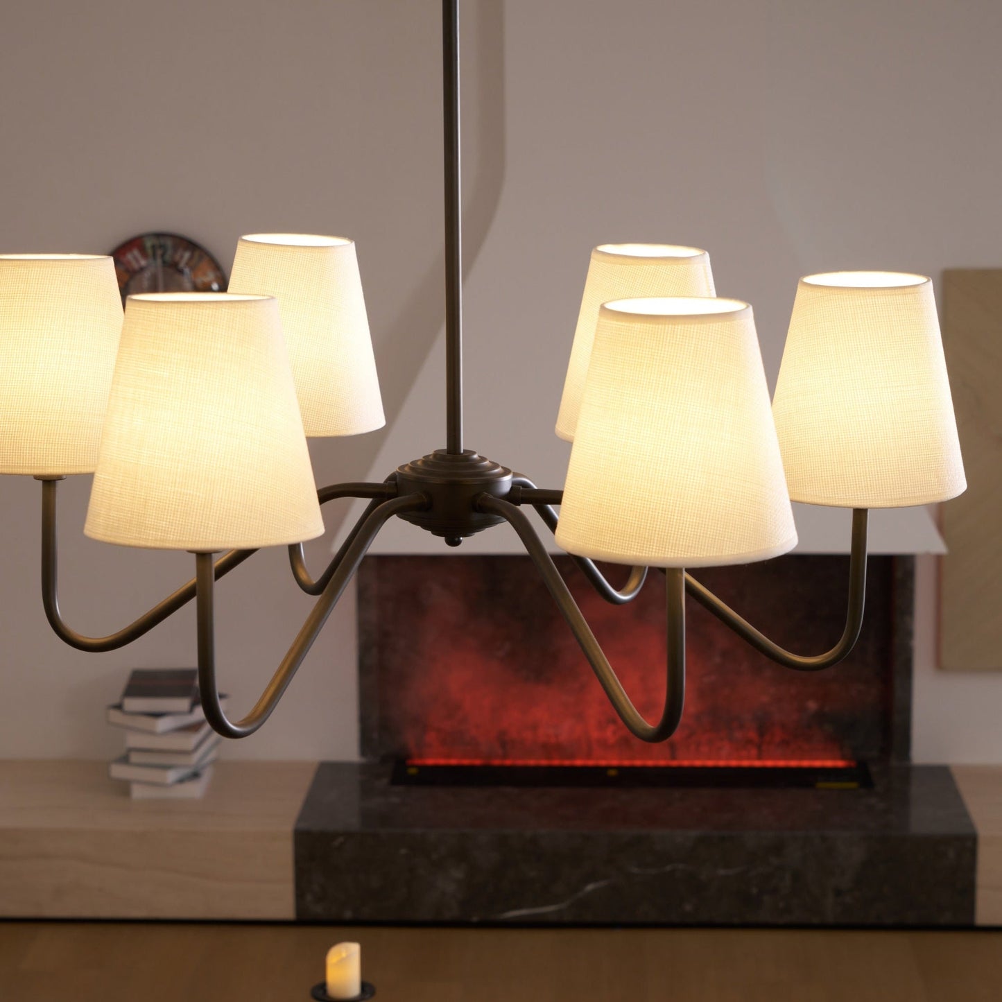 Lumos Black Chandelier - Elegant Design with Adjustable Height & LED L
