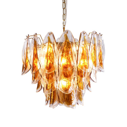 Solviva Modern Glass Chandelier with Adjustable Height & LED Compatibi
