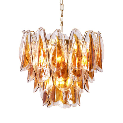 Solviva Modern Glass Chandelier with Adjustable Height & LED Compatibi