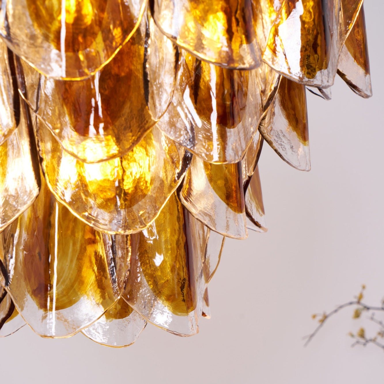 Solviva Modern Glass Chandelier with Adjustable Height & LED Compatibi